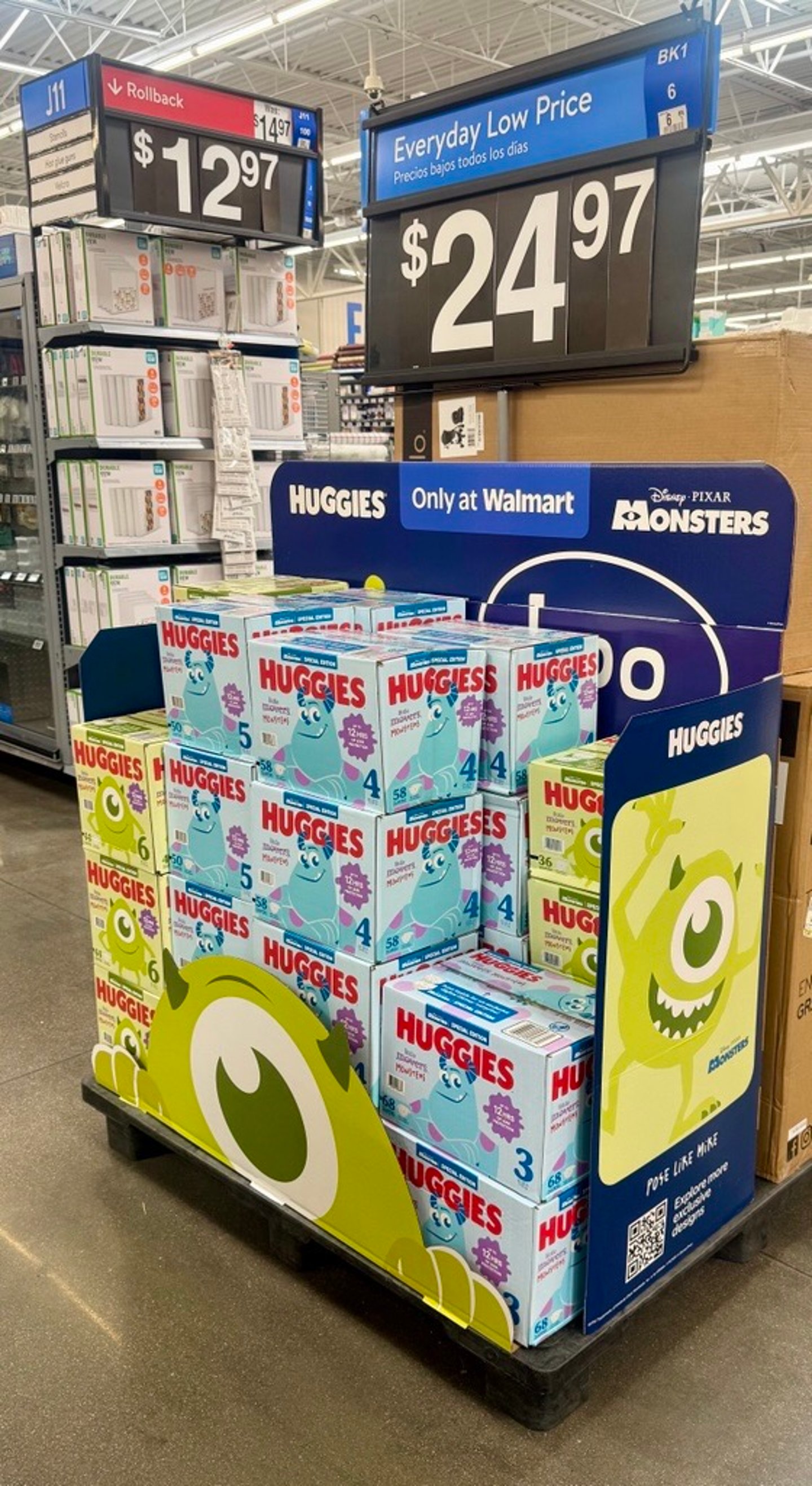 Walmart Pull-Ups and Huggies Disney 'Only at Walmart' Half-Pallet Displays