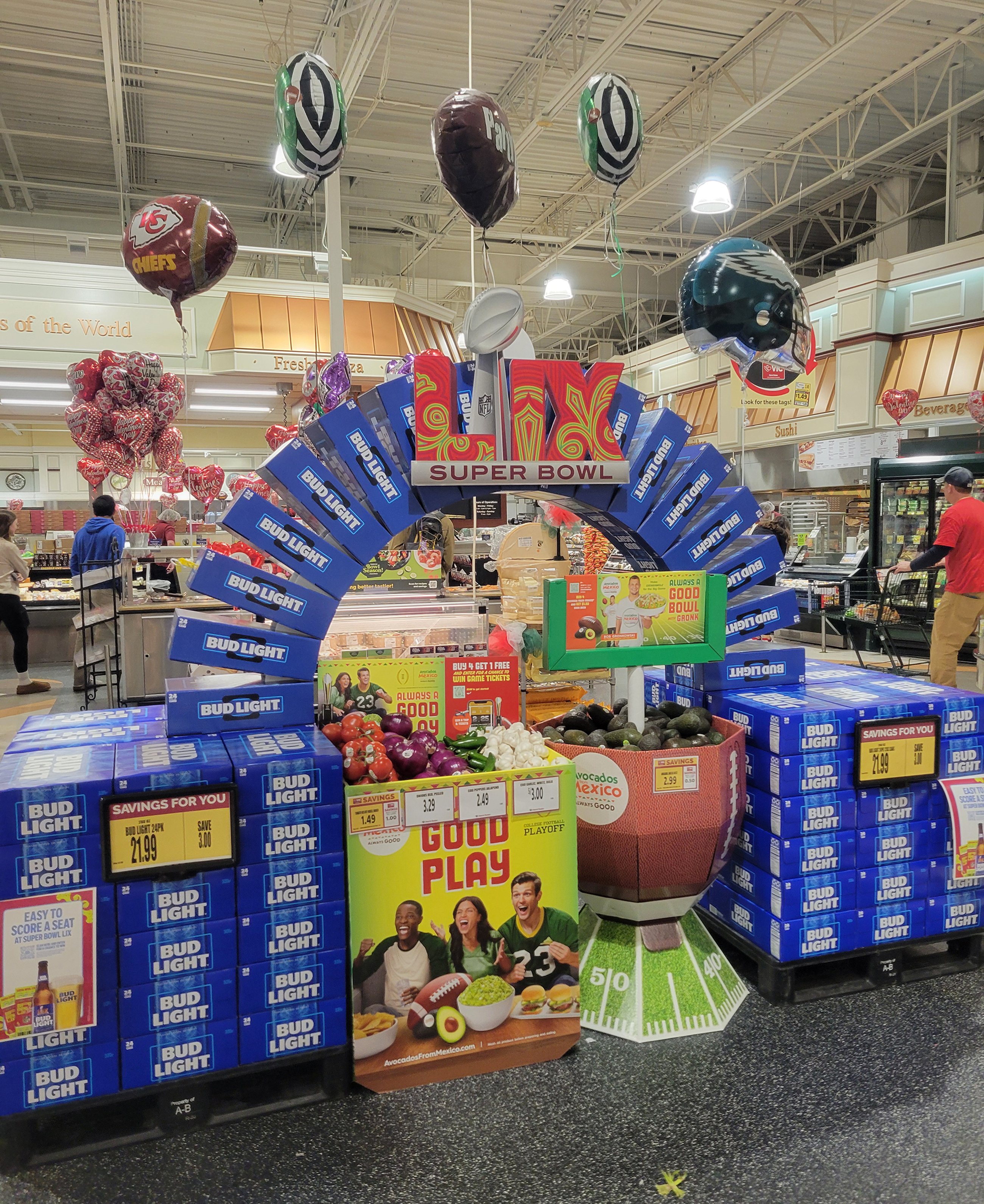 super bowl 2025 retail activation bud light avocados from mexico