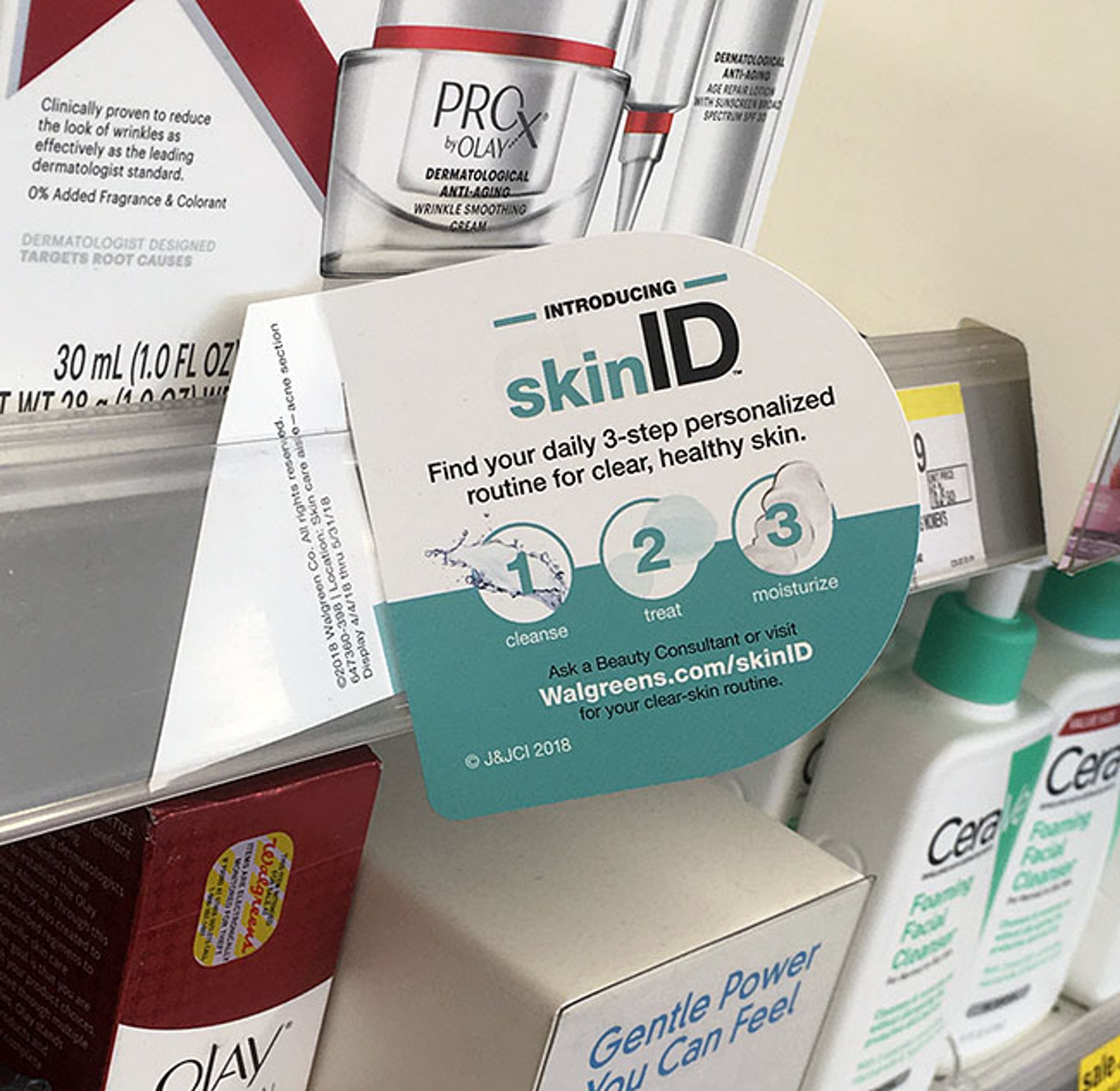 Walgreens introduces SkinID via in-store signage in 2018.