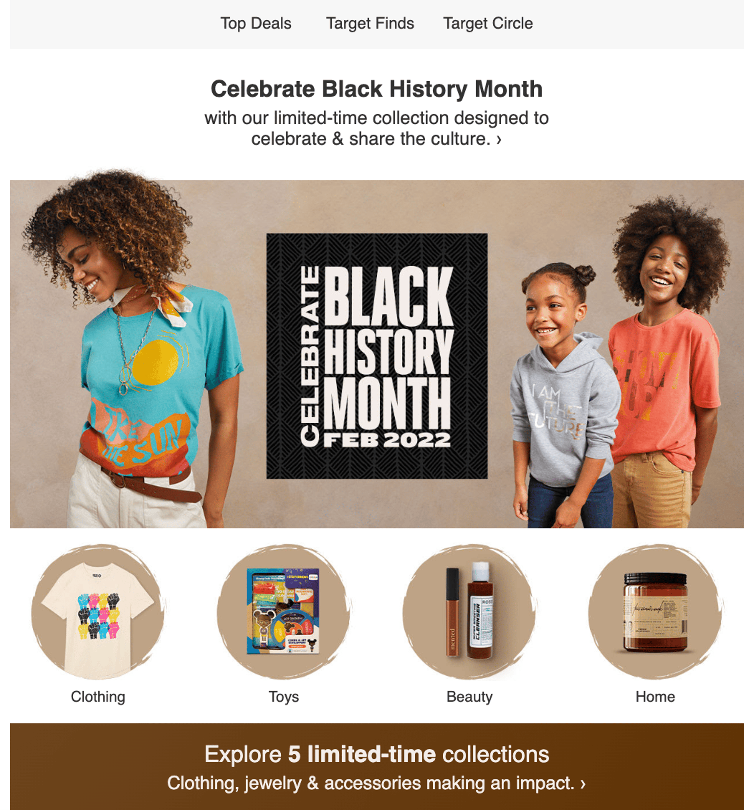 Target 'Celebrate Black History Month' Email