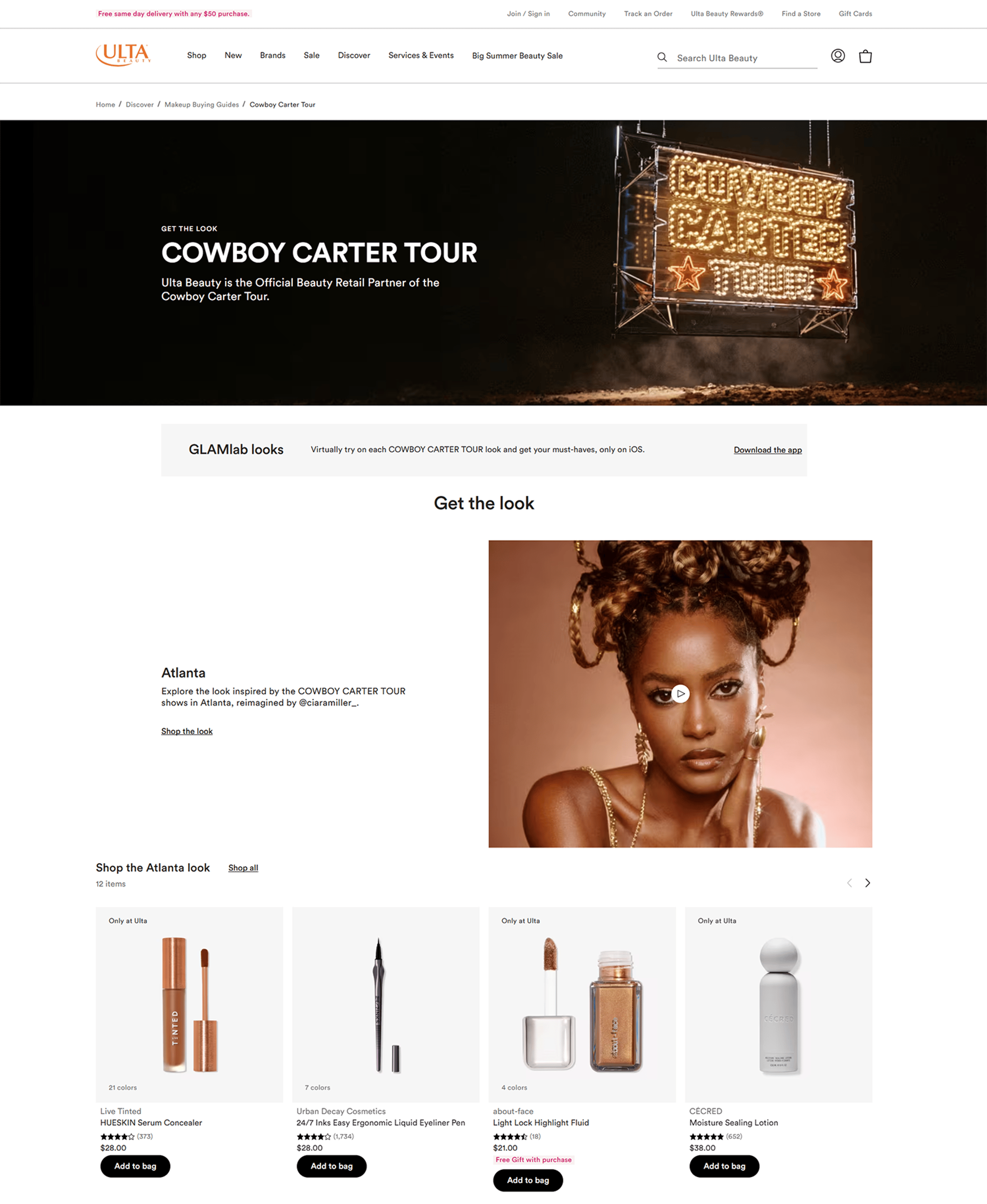 ulta cowboy carter page