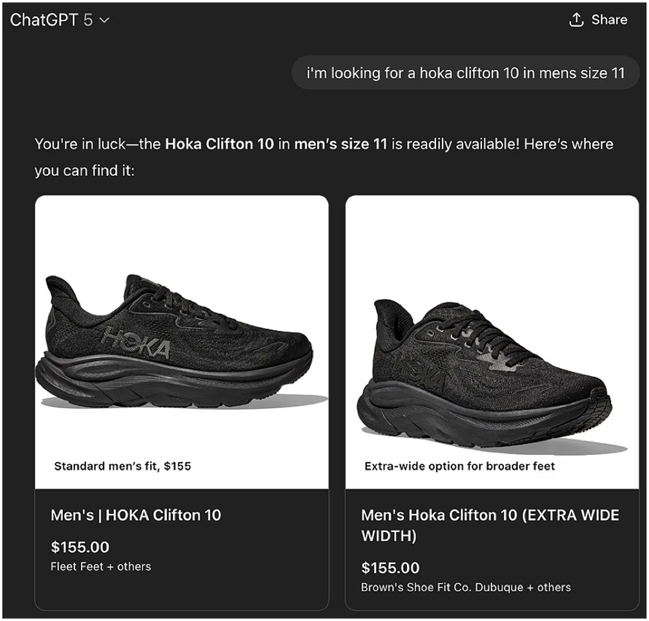 ChatGPT product card