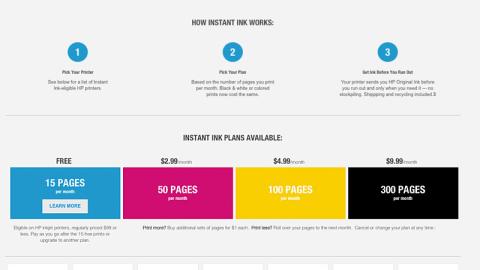 HP Intant Ink E-Commerce Page