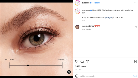 LoveSeen Target 'All-Day Curl' Instagram Update