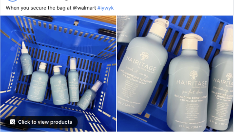 Hairitage Walmart 'Secure the Bag' Facebook Update