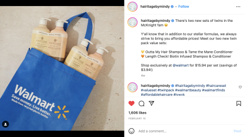 Hairitage Walmart Twin Pack Value Sets Instagram Update