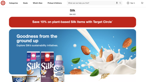 Target Silk 'Goodness from the Ground Up' Brand Page