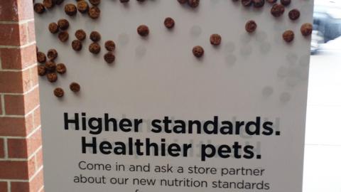 Petco 'New Nutrition Standards' Window Sign