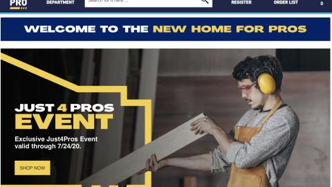 Lowe's 'Just4Pros' Leaderboard Ad