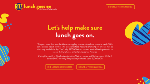 Ritz Walmart 'Lunch Goes On' Web Page