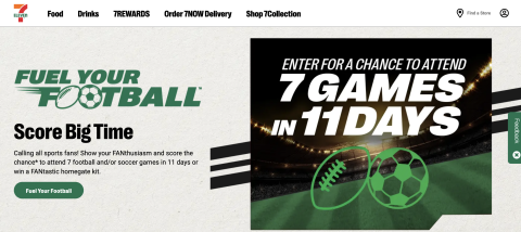 7-Eleven 'Fuel Your Football' Leaderboard Ad