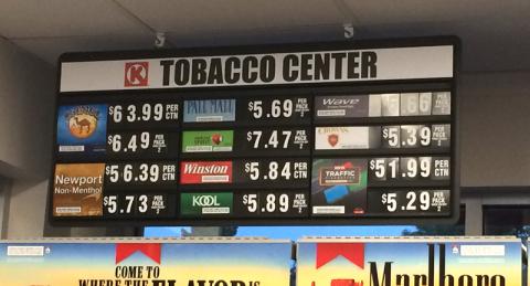 Circle K Tobacco Center Price Board Path to Purchase Institute