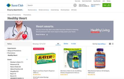 Sam's Club 'Heart Smarts' Web Page | Path to Purchase Institute