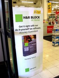 H&R Block At Home' Office Depot Security Wrap | Path to Purchase Institute