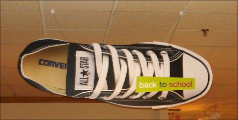 JCPenney Converse Back to School Ceiling Sign Path to Purchase