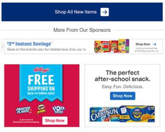 Kellogg's 'Free Shipping' Sam's Club Email Ad | Path to Purchase Institute