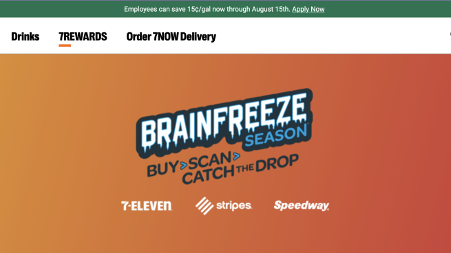 7-Eleven 'Brainfreeze Season' Promotional Page