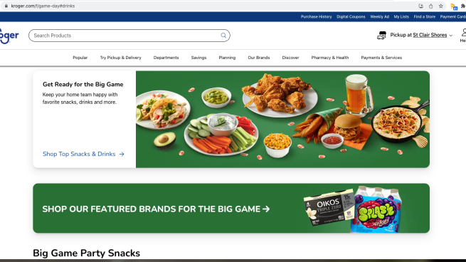 kroger landing page