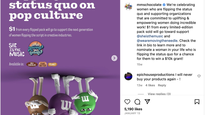 M&M's 'Flipping the Status Quo' Instagram Update