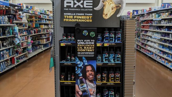 Walmart Axe 'Unlock Exclusive Lil Baby Content' Endcap