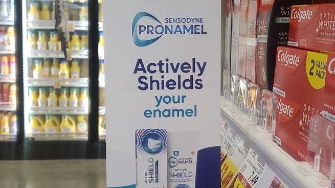 Sensodyne shelf talker