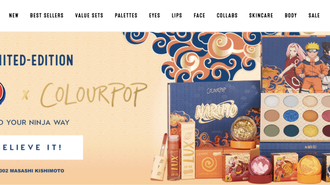 Naruto X ColourPop 'Find Your Ninja Way' Banner Ad