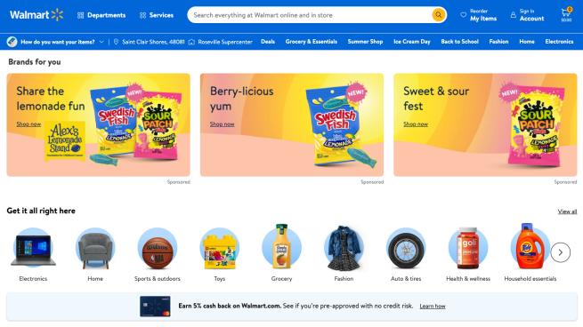 Walmart banner ad