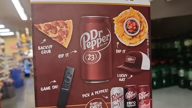 Dr Pepper shelf talker