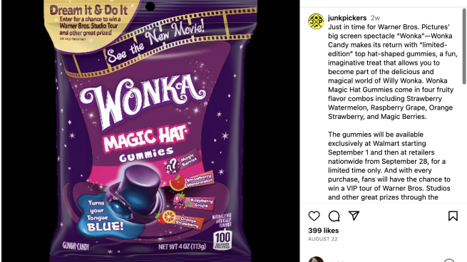 Wonka Magic Hat Gummies Walmart Instagram Update