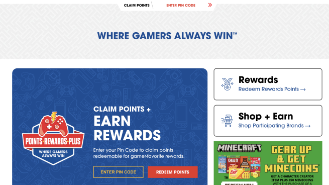 Kroger 'Points Rewards Plus' Website