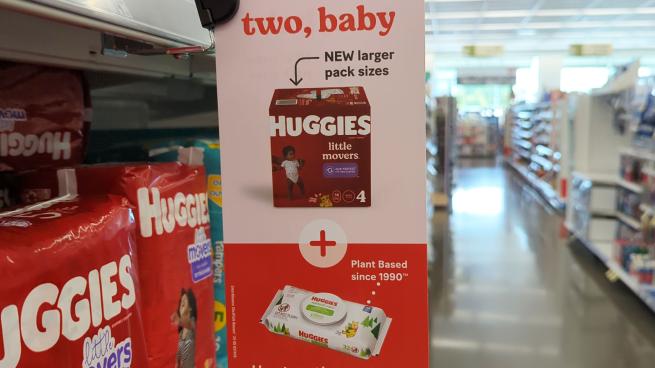 Huggies 'It Takes Two, Baby' Shelf Talker