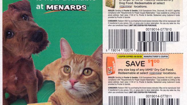 Menards iams dog store food