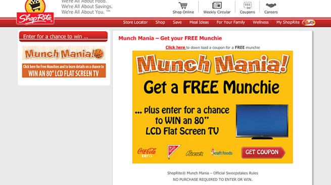 ShopRite 'Munch Mania' Landing Page